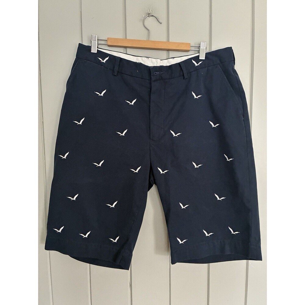 Polo Ralph Lauren Shorts Mens 36 Blue Embroidered Seagulls Chino Classic Fit